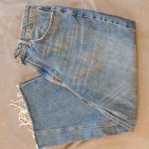 Topshop Moto High Rose Straight Crop Denim